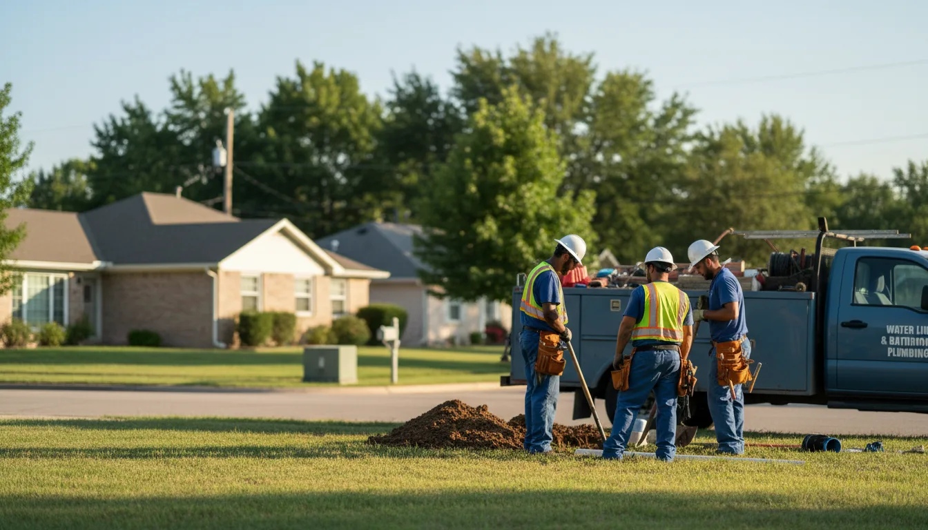 Residential water line and bathroom plumbing service in Melvern, KS